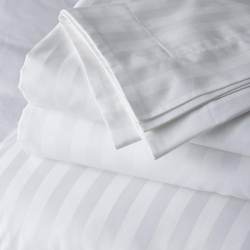 WHITE SATIN STRIPE FABRIC