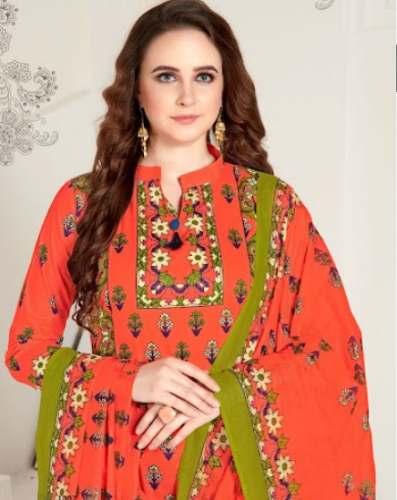 Buy Orange Kurti Pant With Dupatta Set For Women