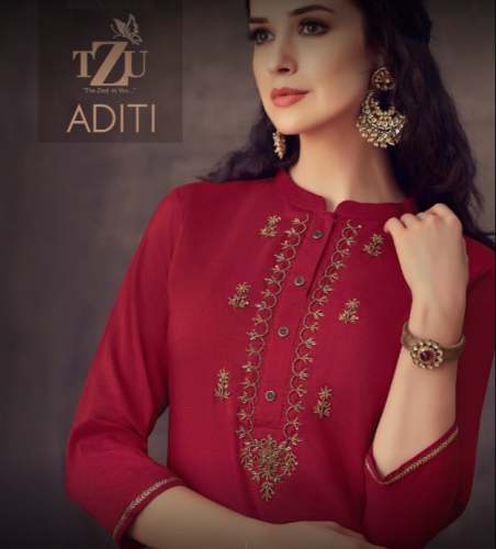 Buy Red Embroidery Kurti For Women