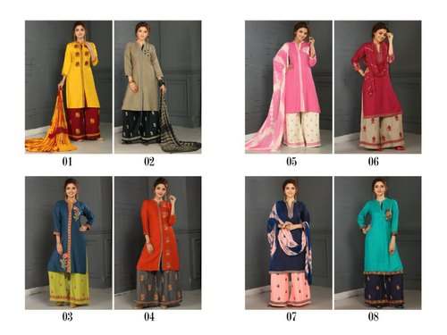Embroidery Work Palazzo Kurti Set