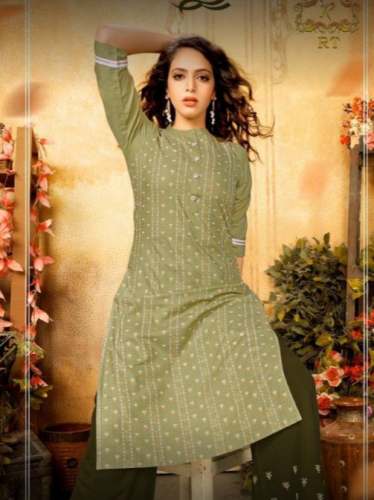 Green Kurti Palazzo Set At Wholesale Rate by Vinayak Enterprise