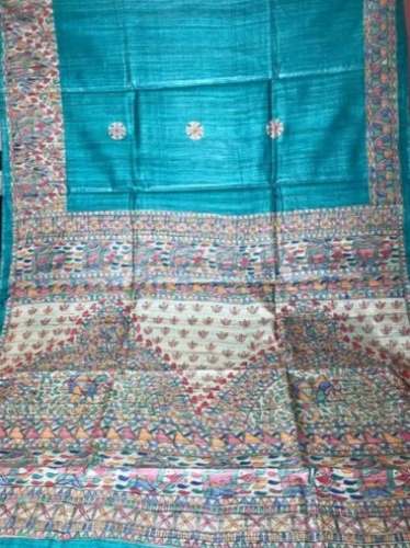 Amazing Pure Tussar Silk Madhubani Print Sarees by Miraal Textile Industries Pvt Ltd