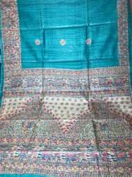 Amazing Pure Tussar Silk Madhubani Print Sarees