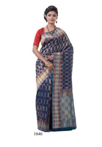 Opara Silk Blue Party wear Saree by Kadambari Saree