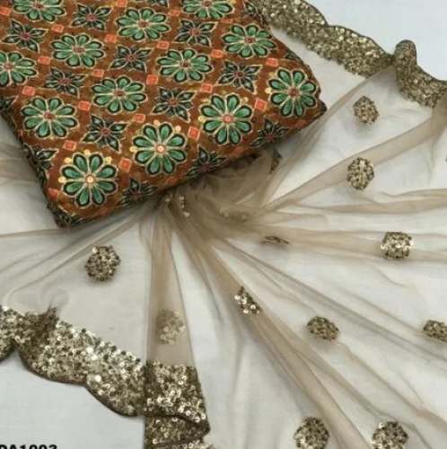Both Side Embroidered Net Fabric