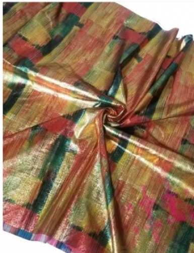 Shiny Golden Satin Digital Print Fabric 