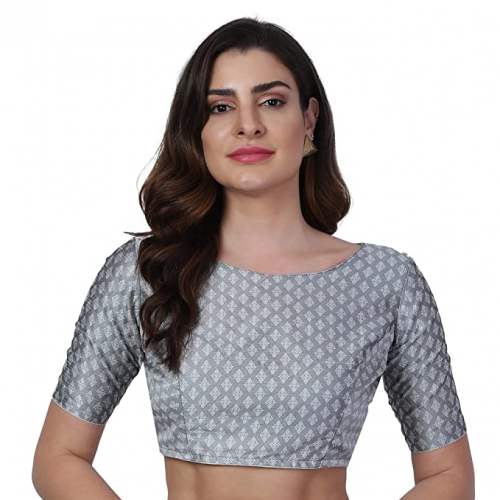 Get Grey Banarasi Brocade Blouse By JISB by JIS BOUTIQUE