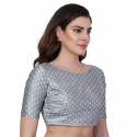 Get Grey Banarasi Brocade Blouse By JISB thumb 2