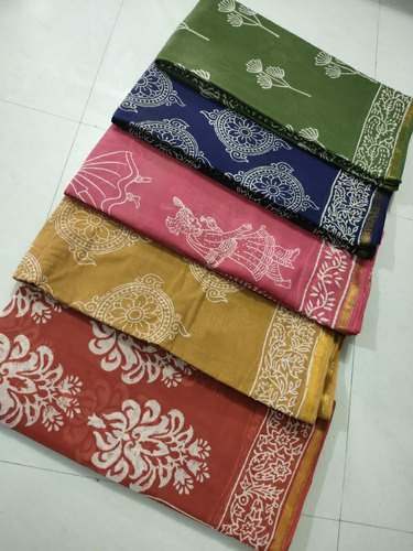 Casual Wear Chanderi Cotton Mulmul Saree by Virasat Kala Vikas Sansthan Samiti