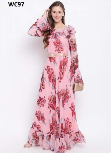 Bell SleevBell Sleeve Peach Floral Printed