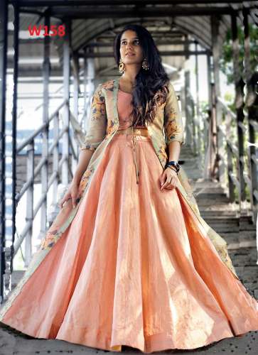 Designer Peach Party Wear Lahenga Choli Along by AATHYA ENTERPRISE