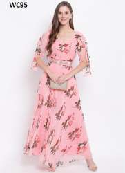 Trendy Short Sleeve Floral Printed Faux