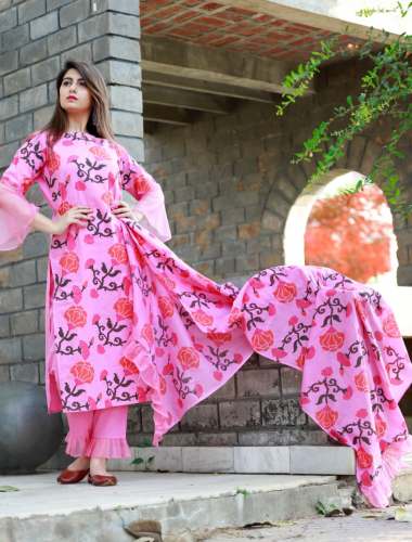 Fancy kurti palazzo set with dupatta by Saifi Fashion