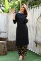 Designer Black Rayon Kurti with Plazzo  thumb 1