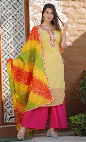 Designer Gotta patti Kurti with Duppata set