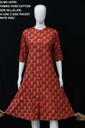 A-line princess style cotton kurti