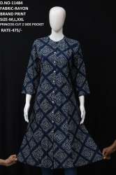 Brand new heavy Rayon Printed Princess cut kurti 