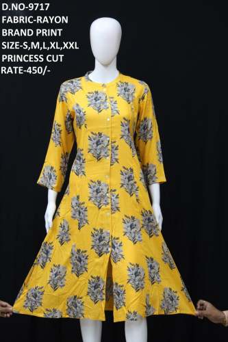 branded printed rayon kurti