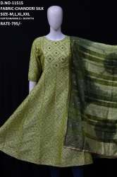 Designer Silk kurti with Dupatta in wholesale