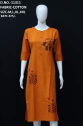 Letest Casual Cotton print with work kurti