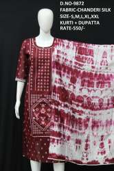 letest chanderi silk kurti with dupatta