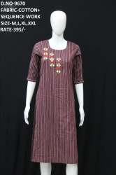 letest cotton sequaence work kurti