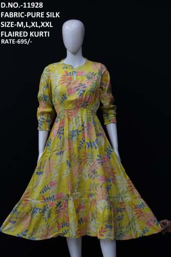 Letest designer pure silk kurti 