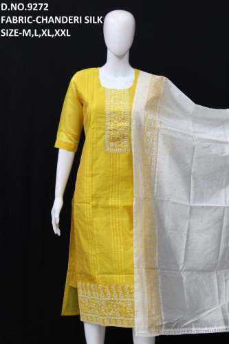 letest kurti with dupatta in silk fabric