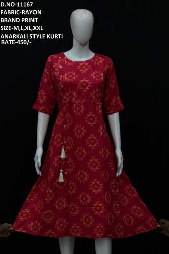 Letest rayon aline flaired kurtis