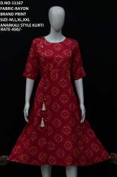 Letest rayon aline flaired kurtis