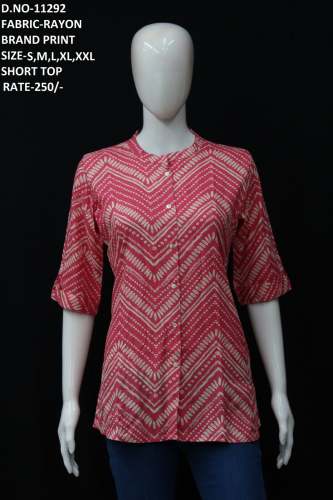 letest rayon printed tunic for girls