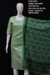 letest silk kurti with digital print dupatta