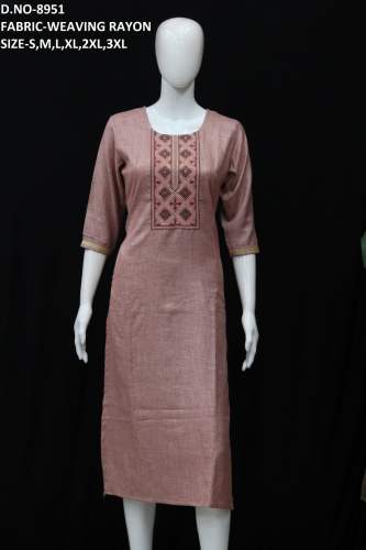 letest straight kurti with embroidery work