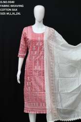 new cotton silk kurti with dupatta set 