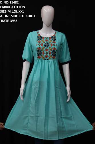 New Designer Naira cut style embroidered kurti