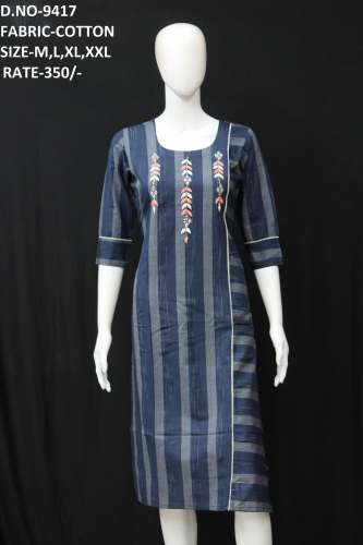 new pure cotton kurti with embroidery work