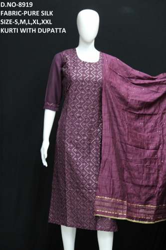 new pure silk kurti with dupatta 