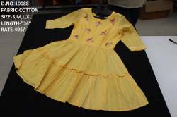 new yellow cotton short kurti