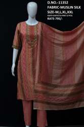 skd new Kurti With Pent and Dupatta in muslin silk