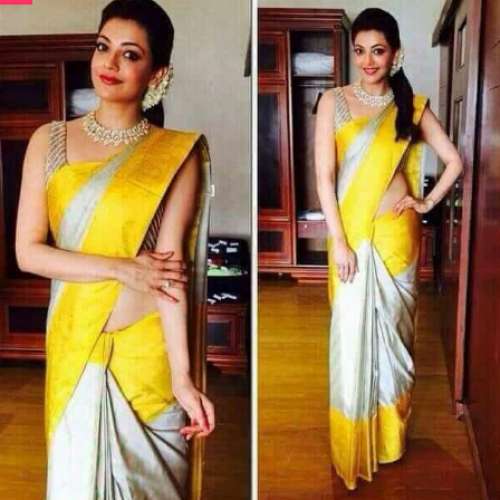 Designer Yellow Uppada silk saree by Paarijaatham