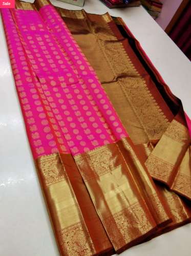 Pink Silk Kanchipuaram Pattu saree by Paarijaatham