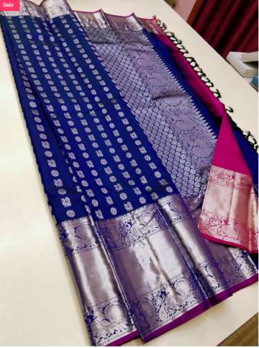 Pure Pattu Kanchipurama Blue Saree by Paarijaatham