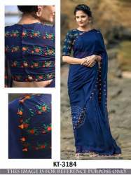 Parwati Bhagat Plain Georgette Saree