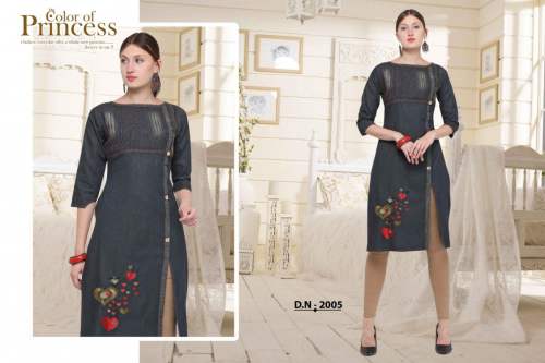 black side cut kurti by Panthi Fashion