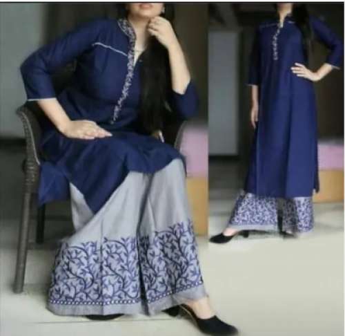 Ladies Embroidered Kurti and Palazzo Set by Yourstyle
