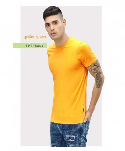Mustard Plain Basic T shirt