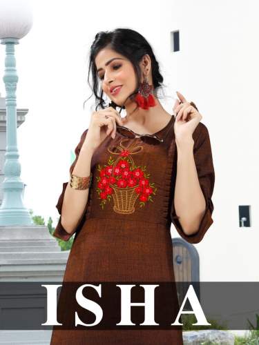 Women Embroidered Rayon Straight Kurta