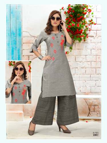 WOMEN RAYON KURTI WITH PALAZZO