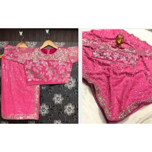 Embroidered Saree with Readymade Blouse