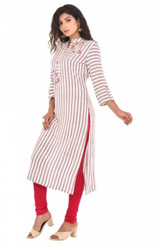 Party wear Red strip Kurti by Diva Fashions